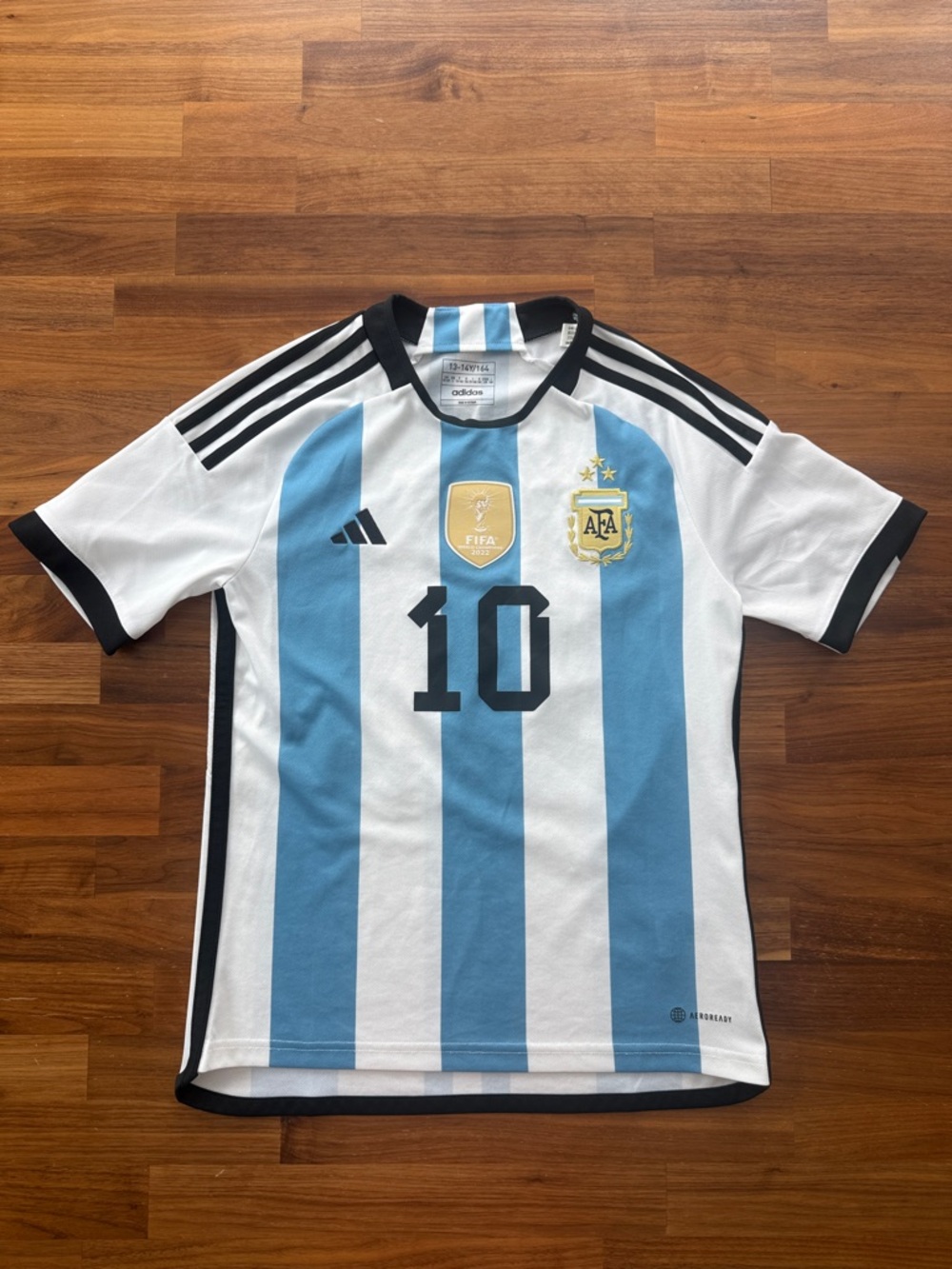 Adidas Messi Argentina World Cup 3-Star Youth Home Stadium Jersey 13-14Y